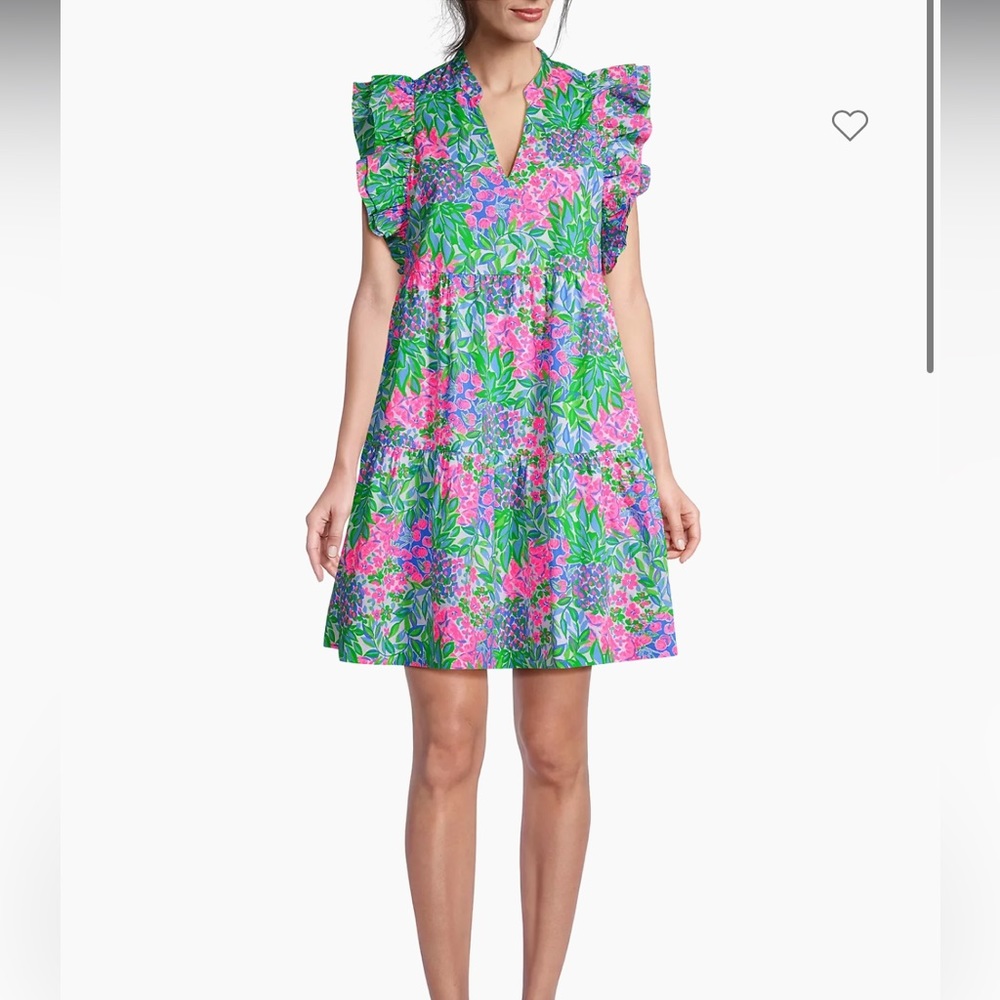 NWT Lilly Pulitzer Aldena Ruffled Tiered Floral Minidress | L